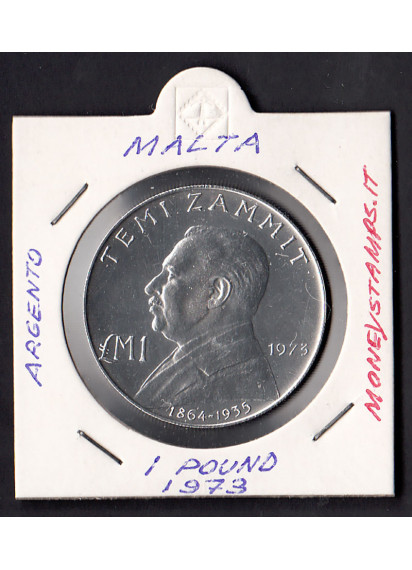 1973 - MALTA 1 Pound Argento Splendida +